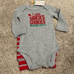 Just One You Carter’s Christmas Santa’s Cookies 2 piece set onesie pants